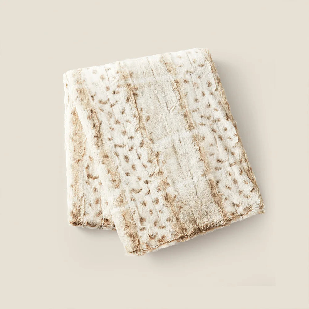 White Leopardess Throw Blanket